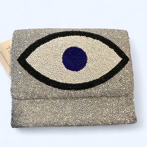 Evil eye beaded embroidery bag